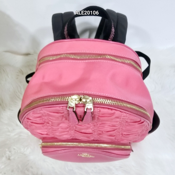 Coach Pink Women's Court Backpack With Ruching C4094 - Picture 7 of 17